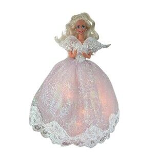 VTG 1993 Barbie 12 inch Angel Lights Barbie Fashion Doll Christmas Tree Topper